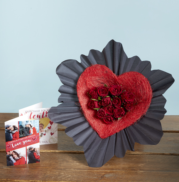 The Dozen Red Rose Heart Bouquet - £25.99