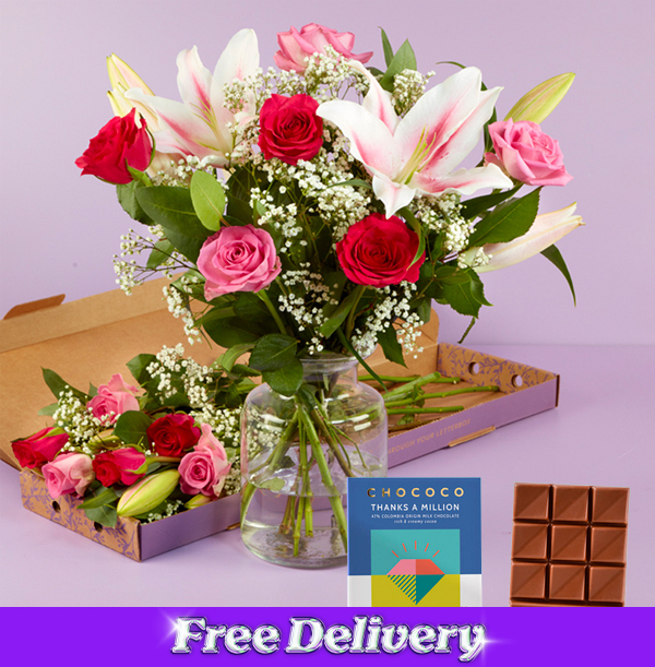 The Lily & Rose Letterbox with Chococo Thank You Bar