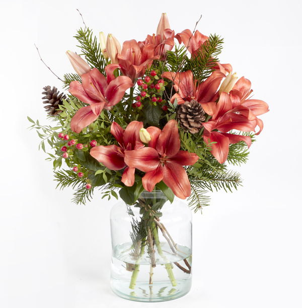 Festive Red Lilies