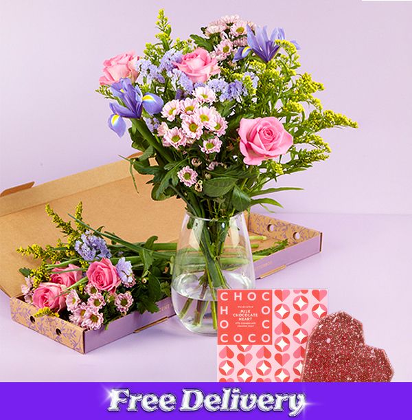 Photo of The Blush & Bloom Letterbox with Chocolate Heart