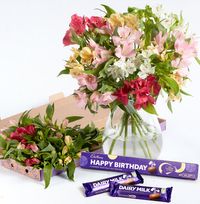 Tap to view Abundance of Alstromeria with Cadbury Chocs