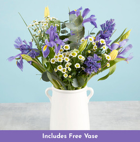 Tulip And Iris Spring Ceramic Arrangement