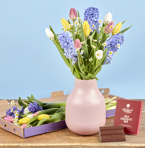 Spring Posy Letterbox with Luxury Chocolate