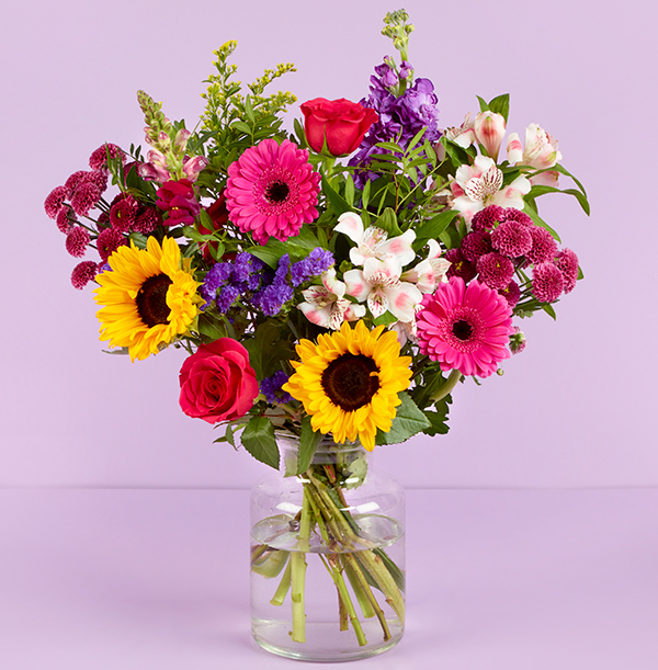The Sunflower & Cerise Bloom Bouquet