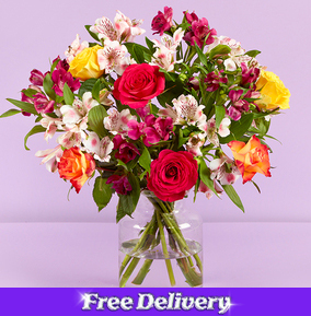 The Sunset Rose & Alstro Bouquet