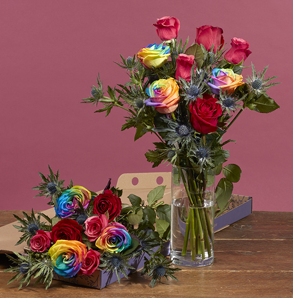 The Letterbox Christmas Rainbow Roses - £25.99