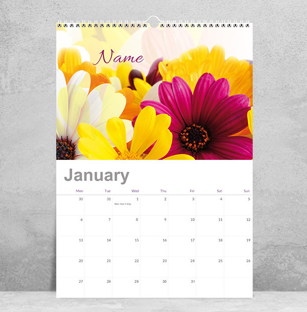 Personalised Floral Name Calendar