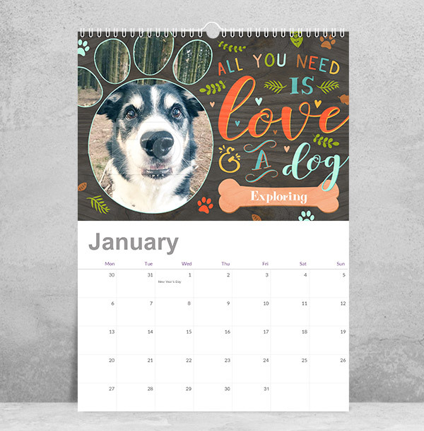 Personalised Dog Calendar Photo Upload Funky Pigeon