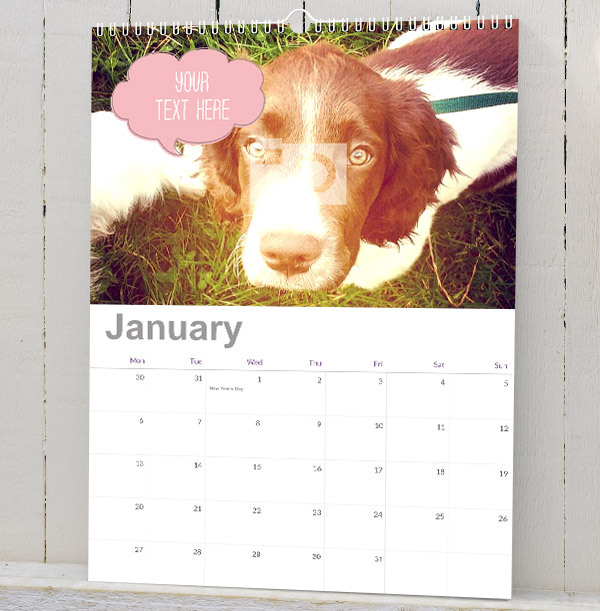 Photo & Speech Bubble Personalised Calendar