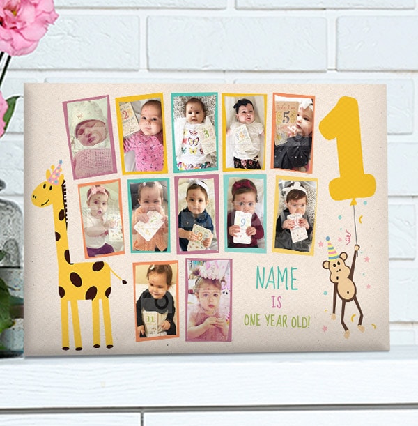 12 Month Baby Photo Canvas - Landscape