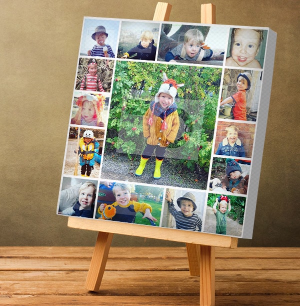 15 Photo Collage Canvas Print - Square