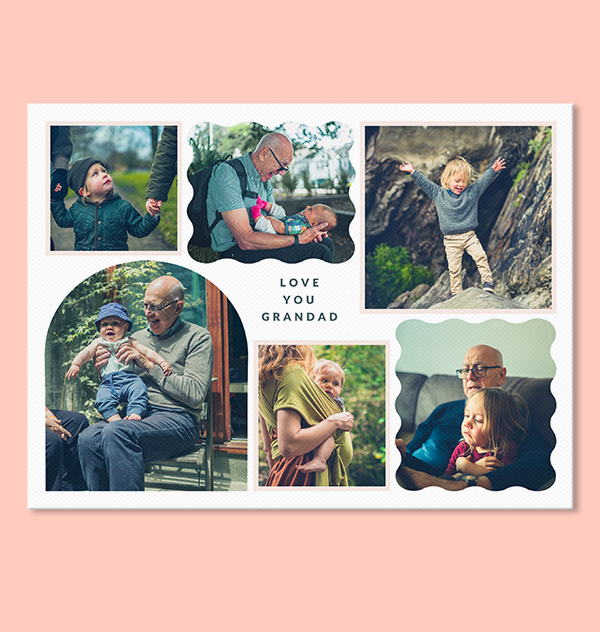 Love You Grandad Multi Photo Landscape Canvas