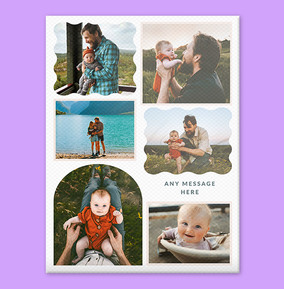 6 Photo Portrait Canvas With Text