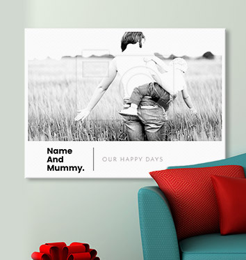 Black & White Personalised Canvas Print - Lanscape