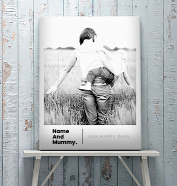 Black & White Personalised Canvas Print - Portrait