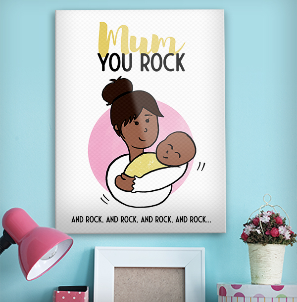 Mum You Rock Mother's Day Canvas