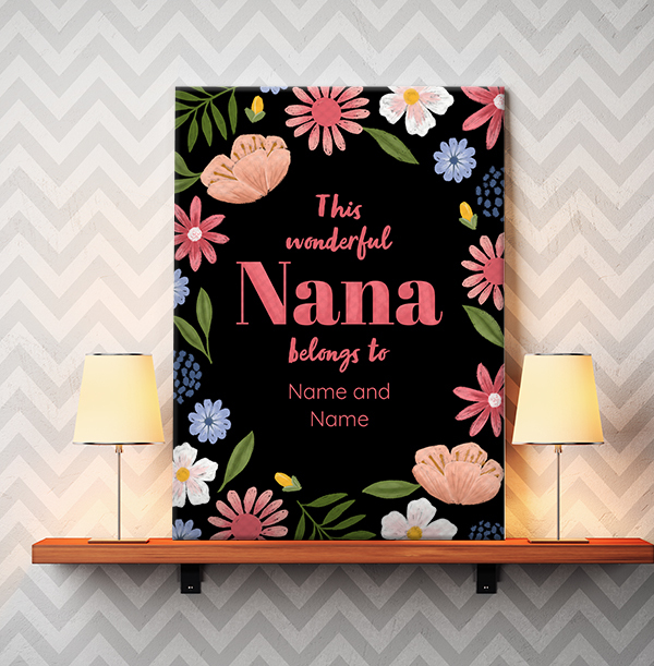Wonderful Nana Personalised Canvas - Portrait