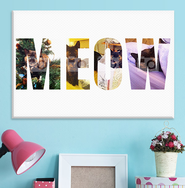 Multi Photo Cat Canvas - Landscape