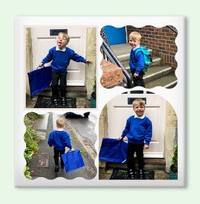 Photo of First Day of School 4 Photo Square Canvas