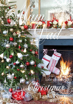 Rosé - Xmas Mum & Dad Christmas Card