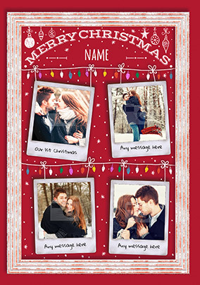 Our First Christmas Polaroid Multi Photo Card