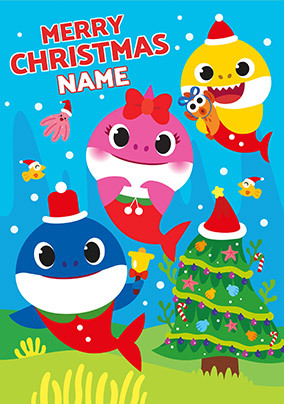 Baby Shark Christmas Personalised Card