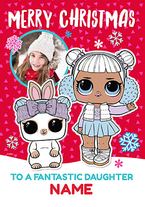 LOL Dolls Daughter Photo Christmas Card