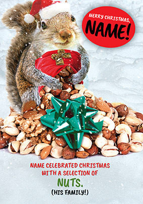 Selection of Nuts Personalised Christmas Card