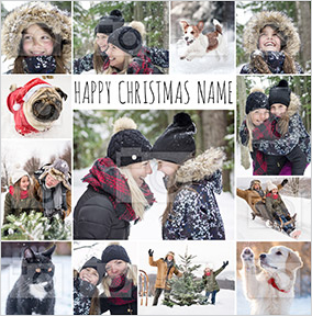 Christmas 13 Photo Upload Square Card