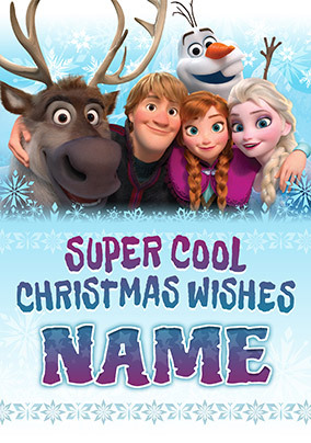 Frozen Super Cool Christmas Personalised Card