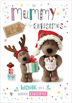 Barley Bear Mummy Personalised Christmas Card