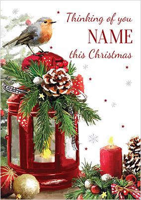 Thinking of You this Christmas Personalised Card