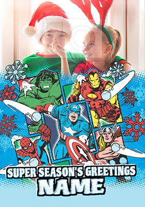 Avengers Marvel Comics Christmas Photo Card