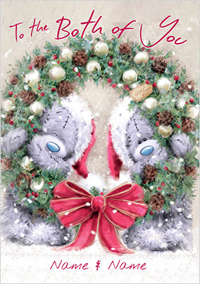 Me to You Softly Drawn - Both of You Wreath Christmas Card