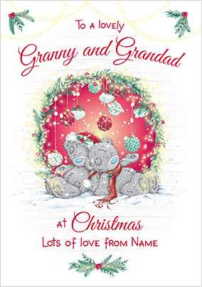 Me To You - Granny and Grandad Personalised Christmas Card