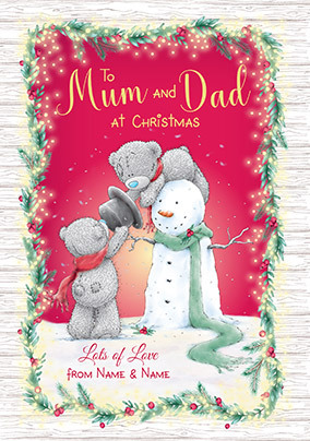 Me To You - Mum and Dad Personalised Christmas Card