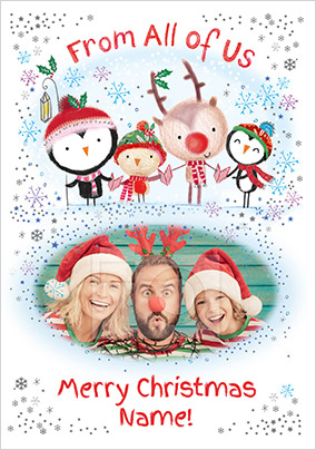Cute Christmas Characters Photo Card