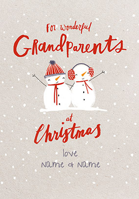 Wonderful Grandparents At Christmas Personalised Card
