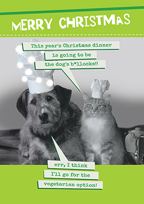 Vegetarian Option Personalised Christmas Card