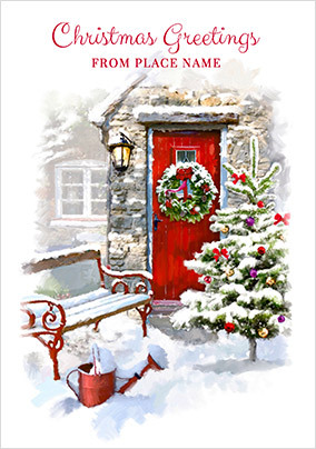 Christmas Greetings From Personalised Town Card