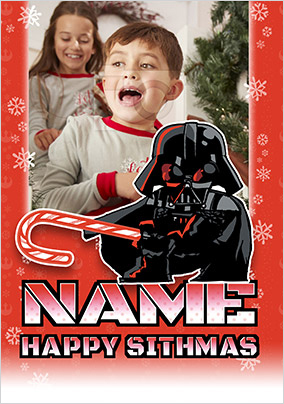 Star Wars Darth Vadar Sithmas Photo Christmas Card