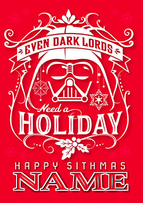 Star Wars Dark Lords Holiday Personalised Christmas Card