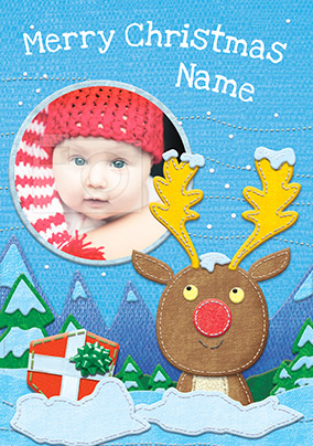 Little Sew 'n' Sews - Reindeer in Snow Christmas Card