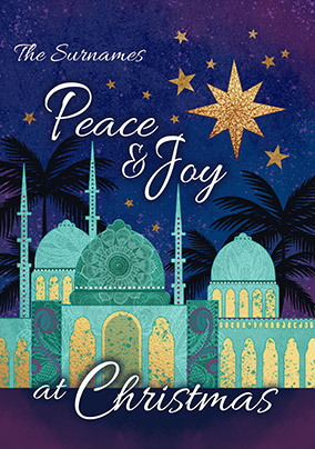 Peace and Joy at Christmas Personalised Card