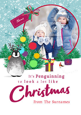 Penguin Photo Christmas Card