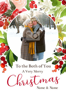 Both Of You Very Merry Christmas Photo Card
