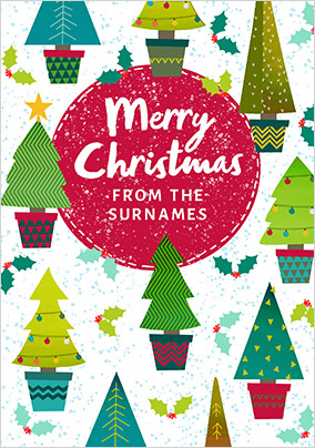Cancer Research Merry Christmas From The Family Personalised Card