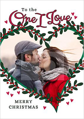 One I Love Heart - Photo Christmas Card