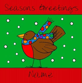 Christmas Bright Cartoon Robin