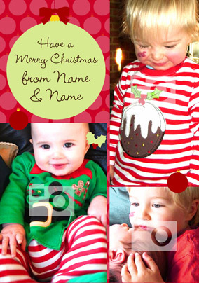 Multi Photo - Xmas Bauble Christmas Card